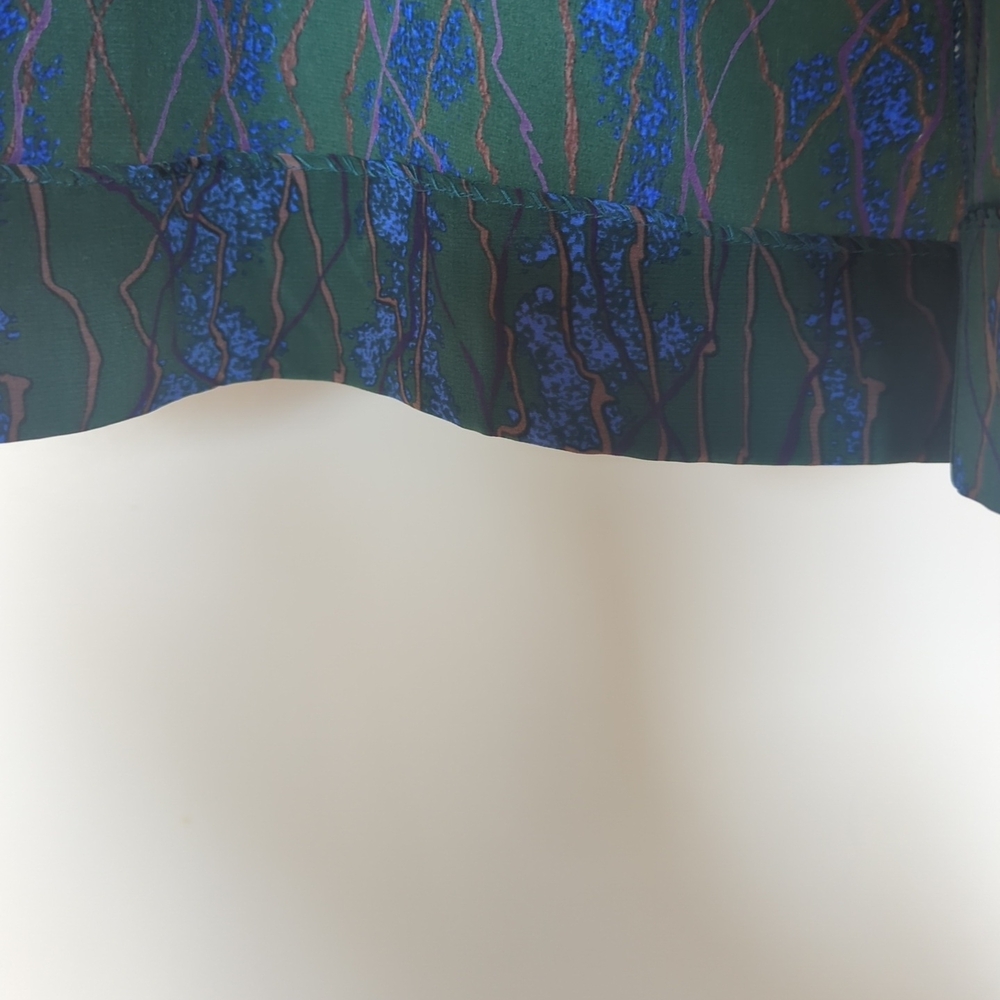 Vintage Green and Blue Silk Dress - Picture 4 of 7